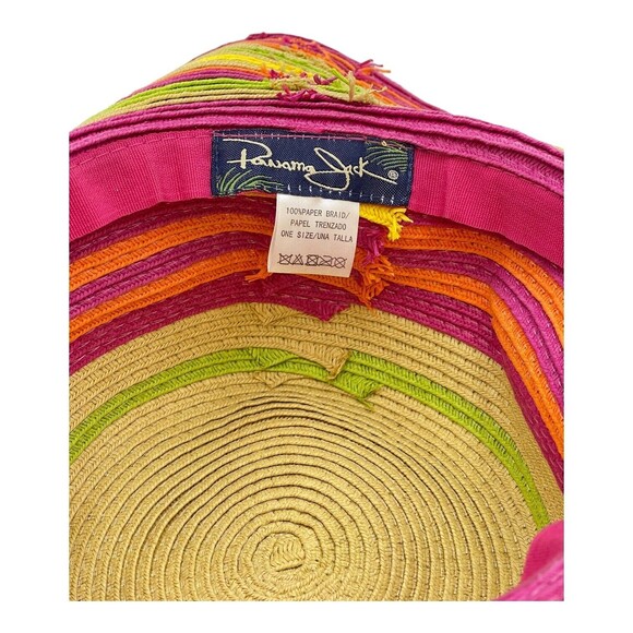 Panama Jack Womens Floppy Sun Hat Paper Braid Wide Rainbow Color - Picture 5 of 5